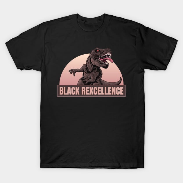 Black Excellence T-rex T-Shirt by sqwear